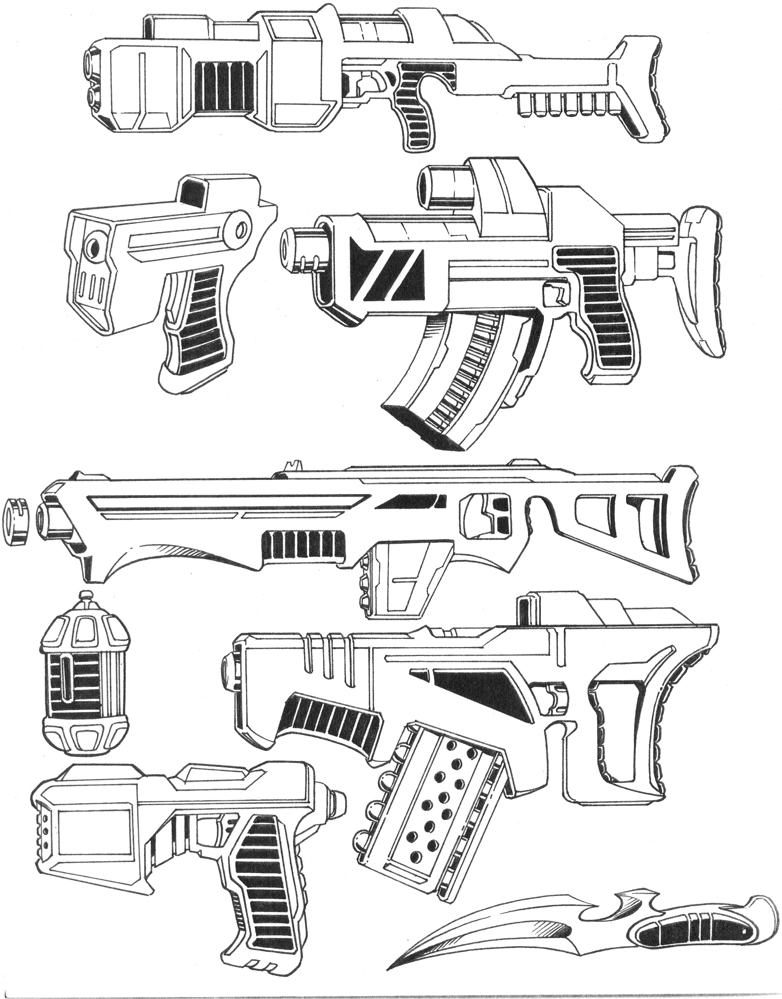 drawings of firearms